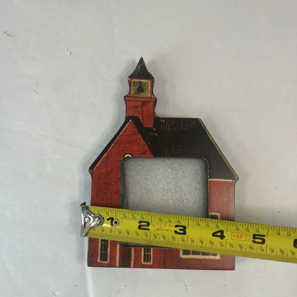 Warren Kimble Baker SchoolHouse Photo Frame Fetco folk Primitive Country
